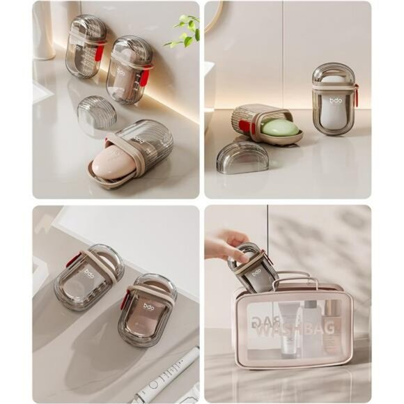 Leakproof Travel Soap Case with Lid Portable Bar Soap Holder for Shower Gym - Picture 6 of 7